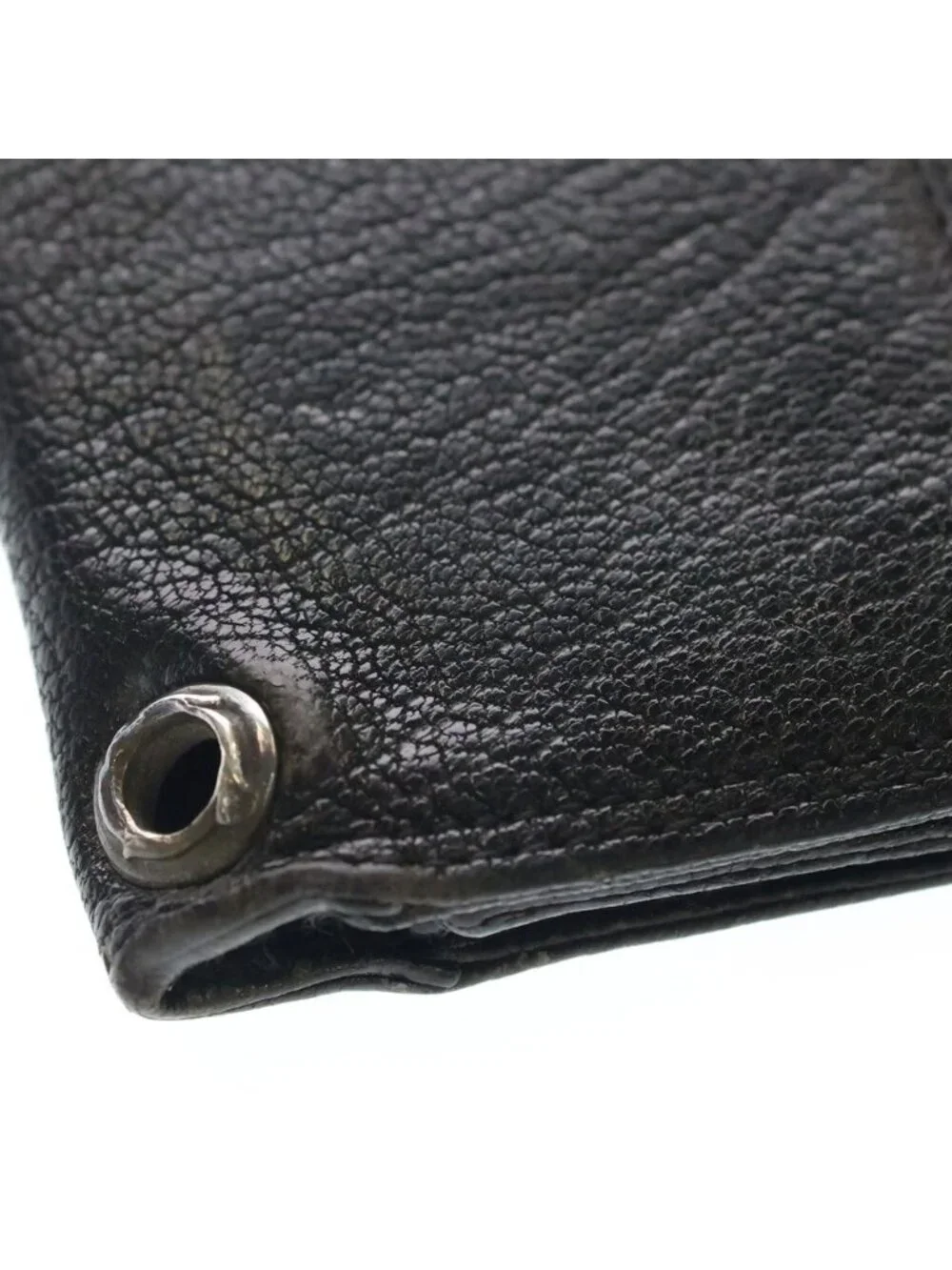 Chrome Hearts Card Case Leather with Grommet Black Navy